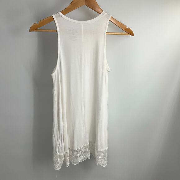 AMERICAN EAGLE Lace Trim Halter White Top XXS Strertstyle Y2k Fairy Whymsigoth - Picture 6 of 9